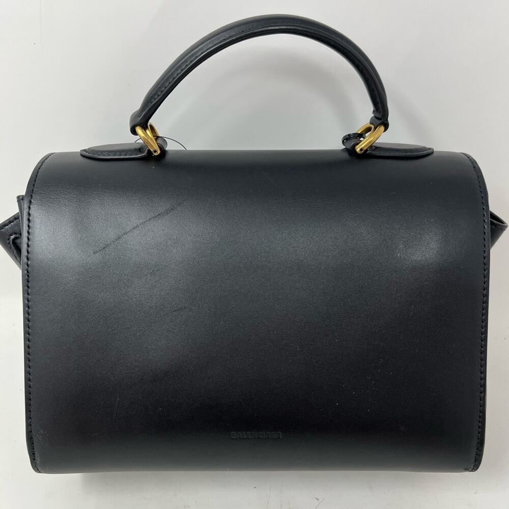 Balenciaga Small Money Bag Top Handle and Adjustable Crossbody Black Leather - Picture 8 of 11